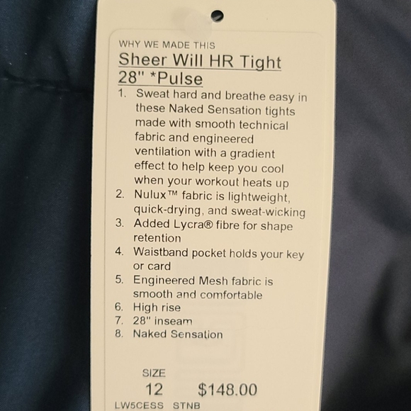 Sheer will HR tight 28" pulse - Picture 2 of 4